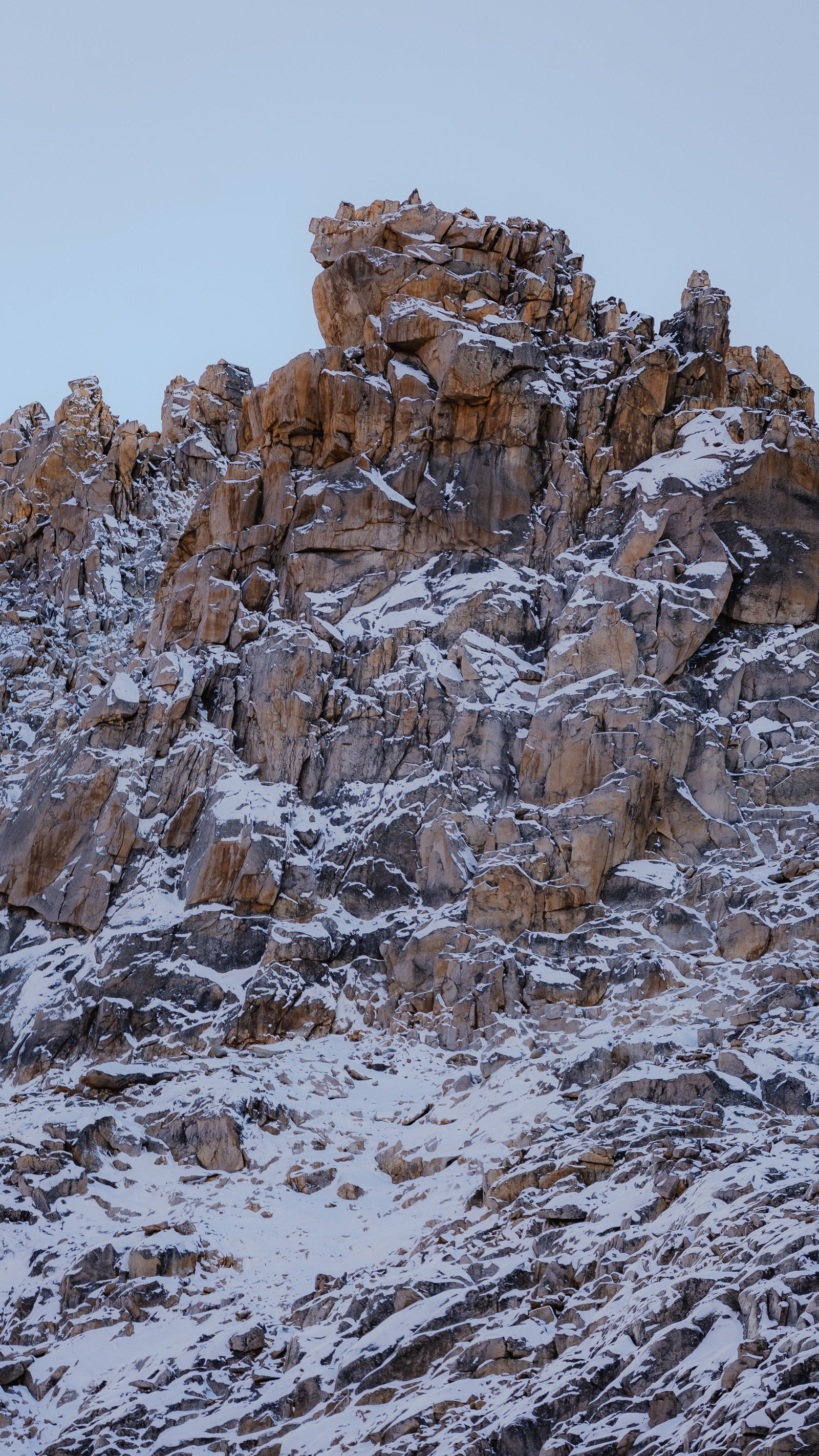 The main tower cluster at close range. First light on the golden rock.