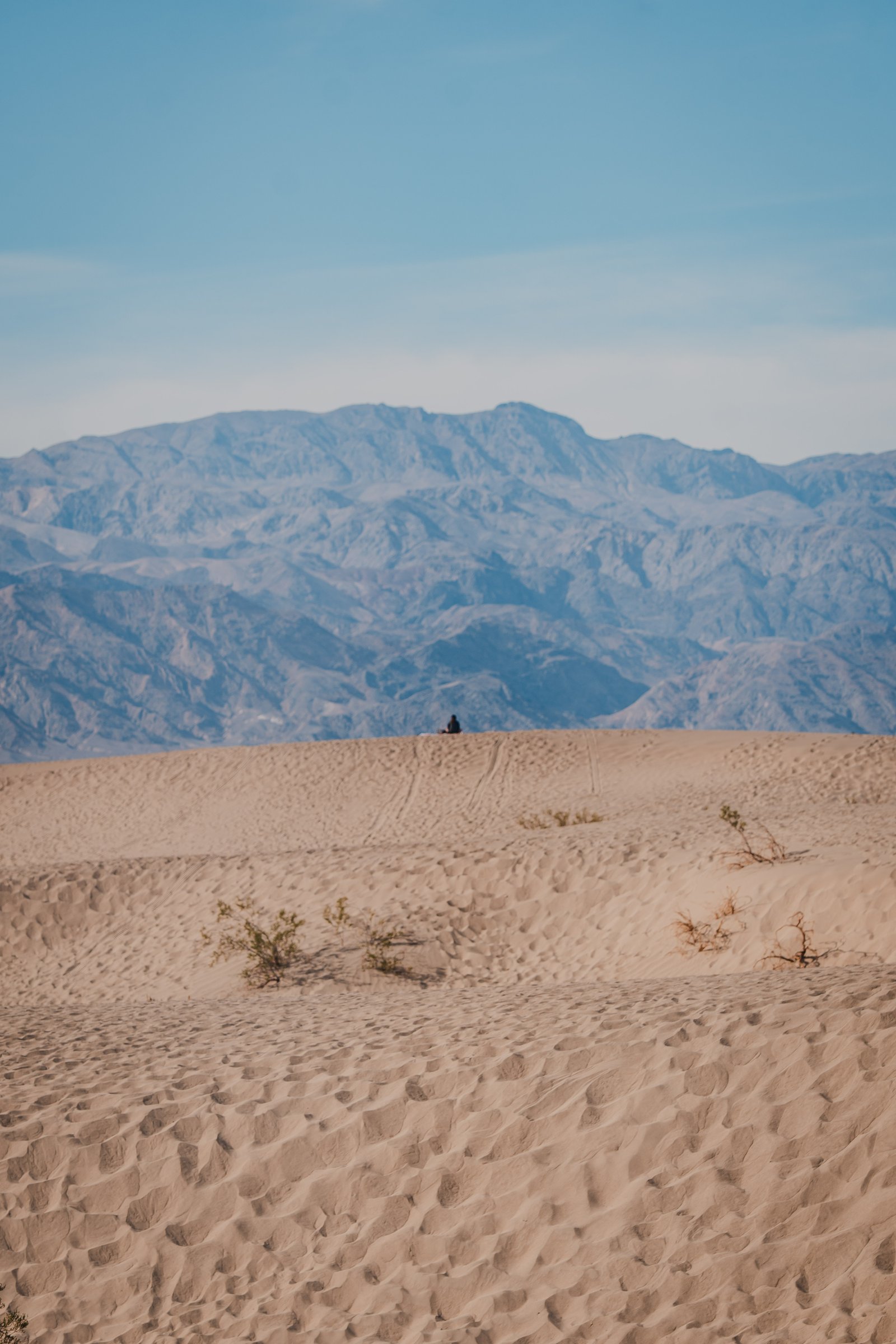 Someone on the ridge. That's how big the dunes are.