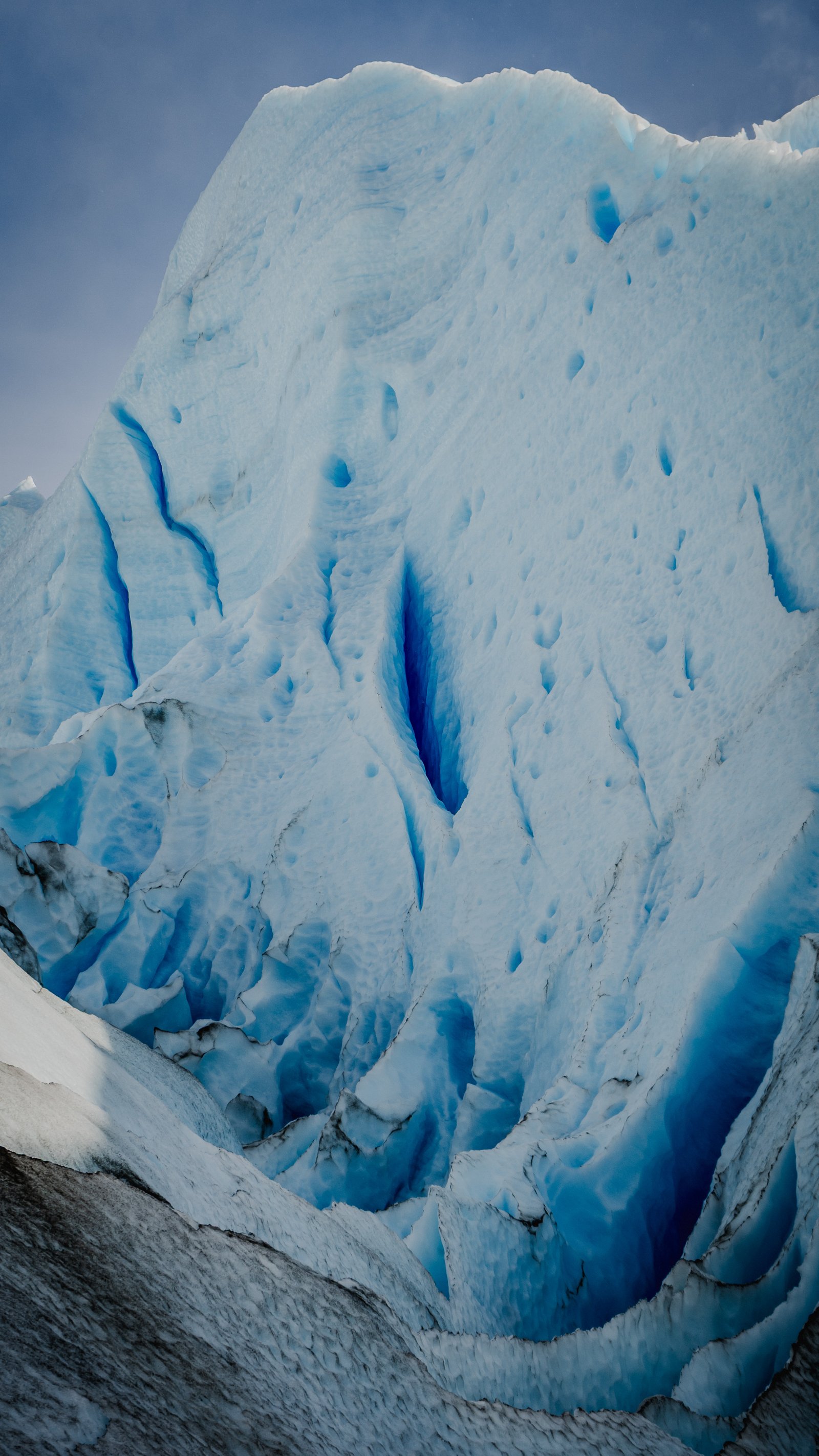 Single large serac rising from the glacier surface.